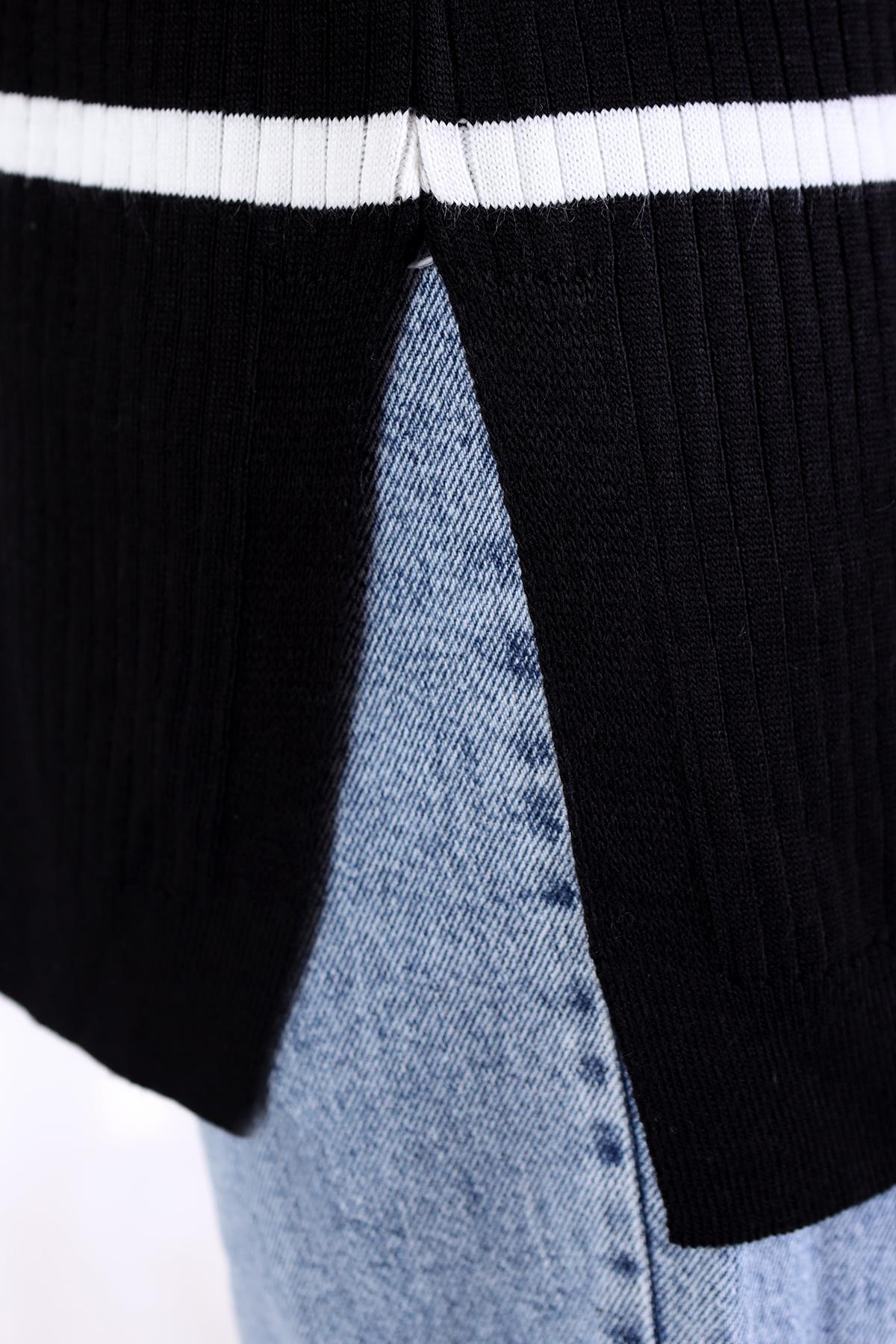Siyah Çizgili Balıkçı Yaka Tunik 5415 - 7
