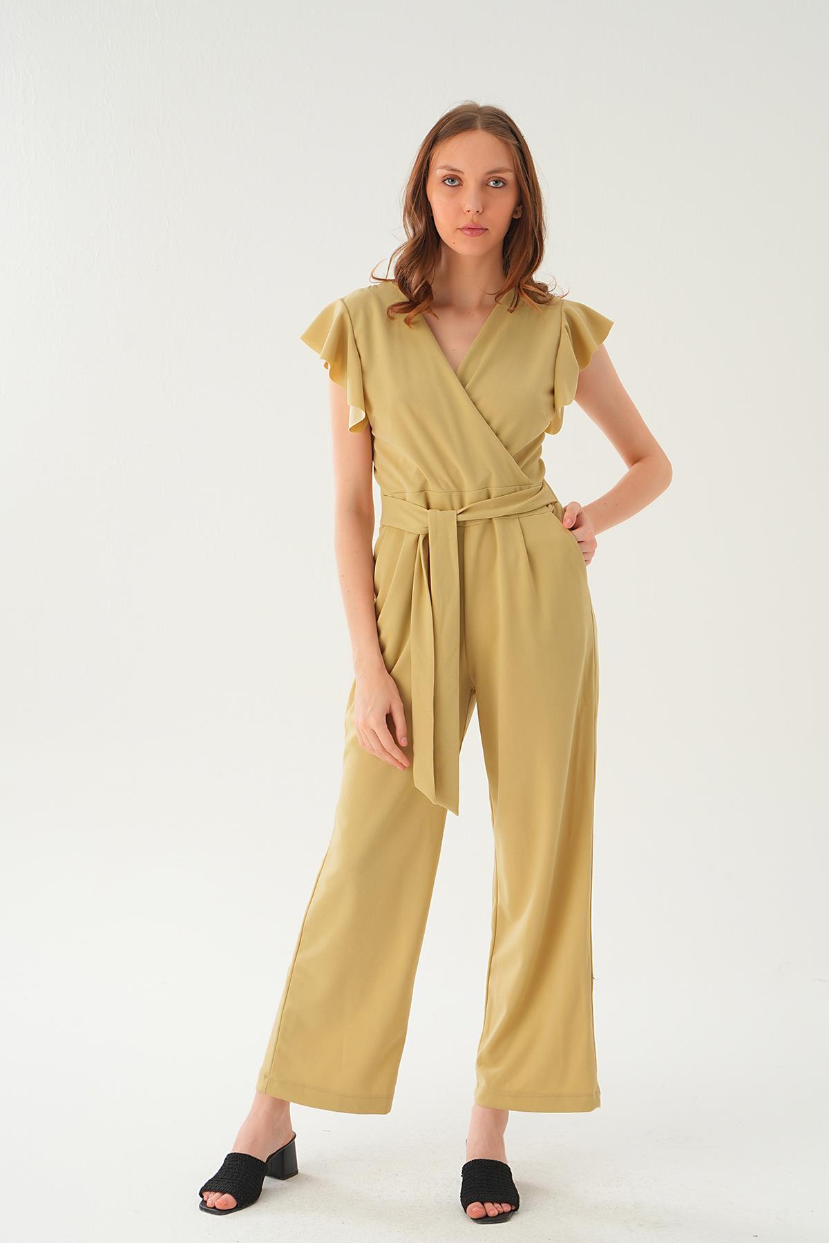 5449 Balon Kol Tulum Açık Vizon 