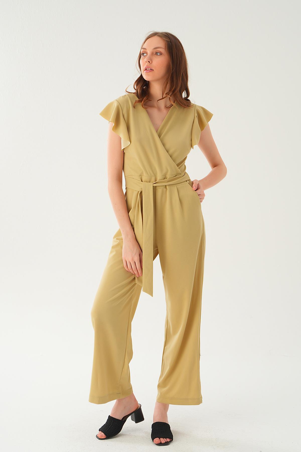 Açık Vizon Balon Kol Tulum 5449 - 3