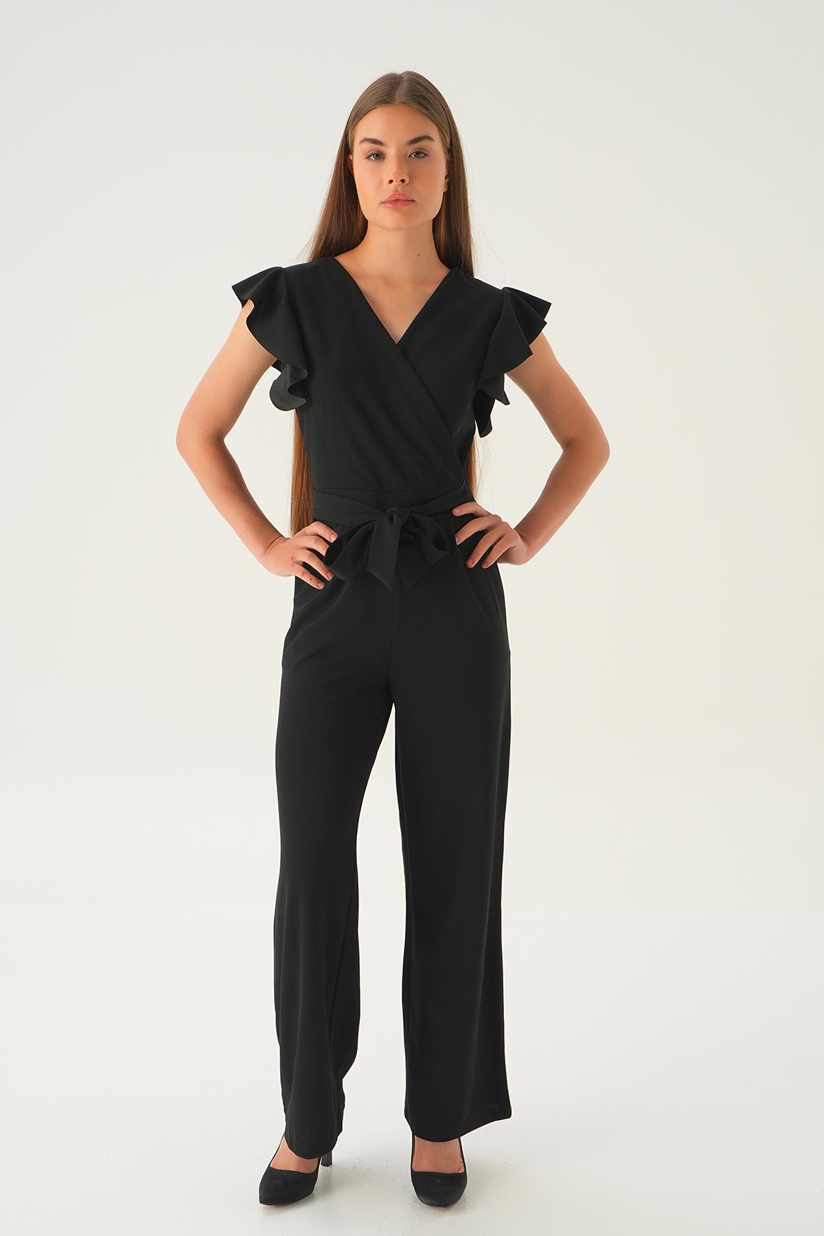 5449 Balon Kol Tulum Siyah 