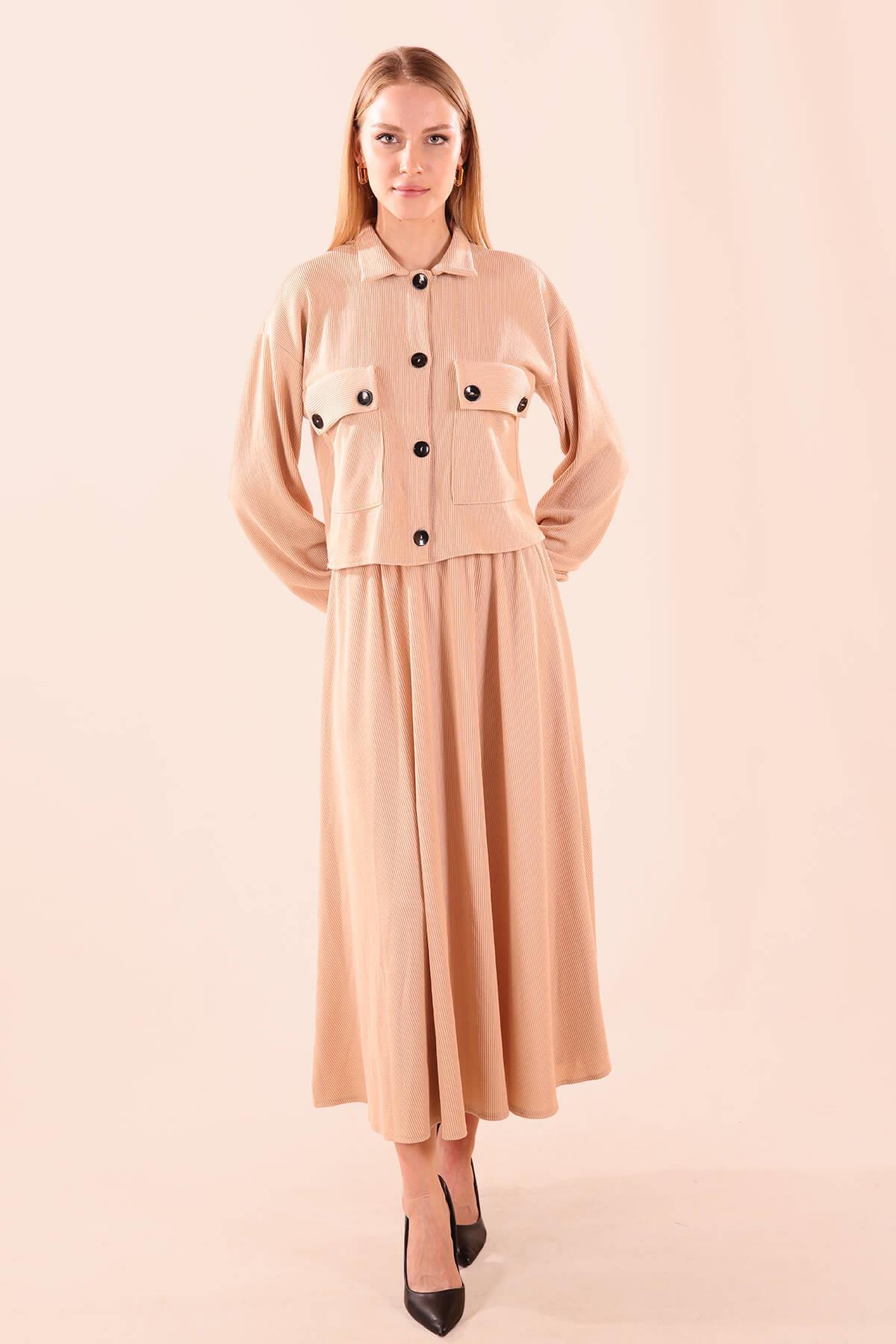 5453 Büyük Cep Gömlek-Etek Takım Taş 