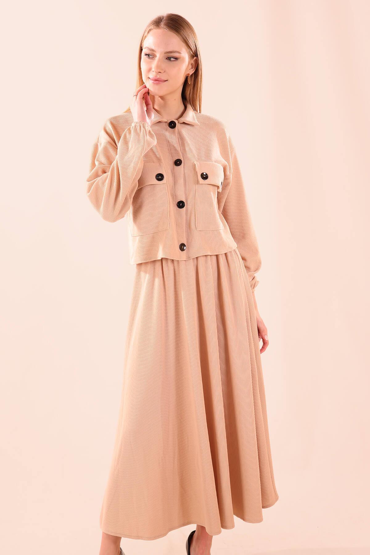 Taş Büyük Cep Gömlek-Etek Takım 5453 - 2