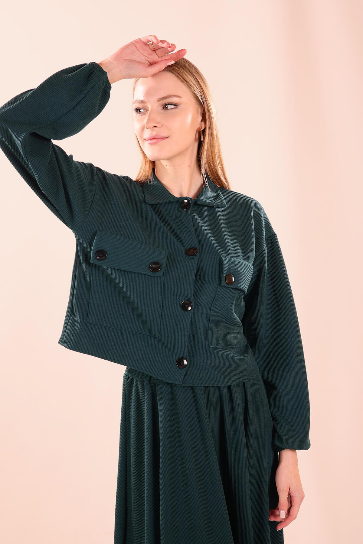 Zümrüt Büyük Cep Gömlek-Etek Takım 5453 - 3