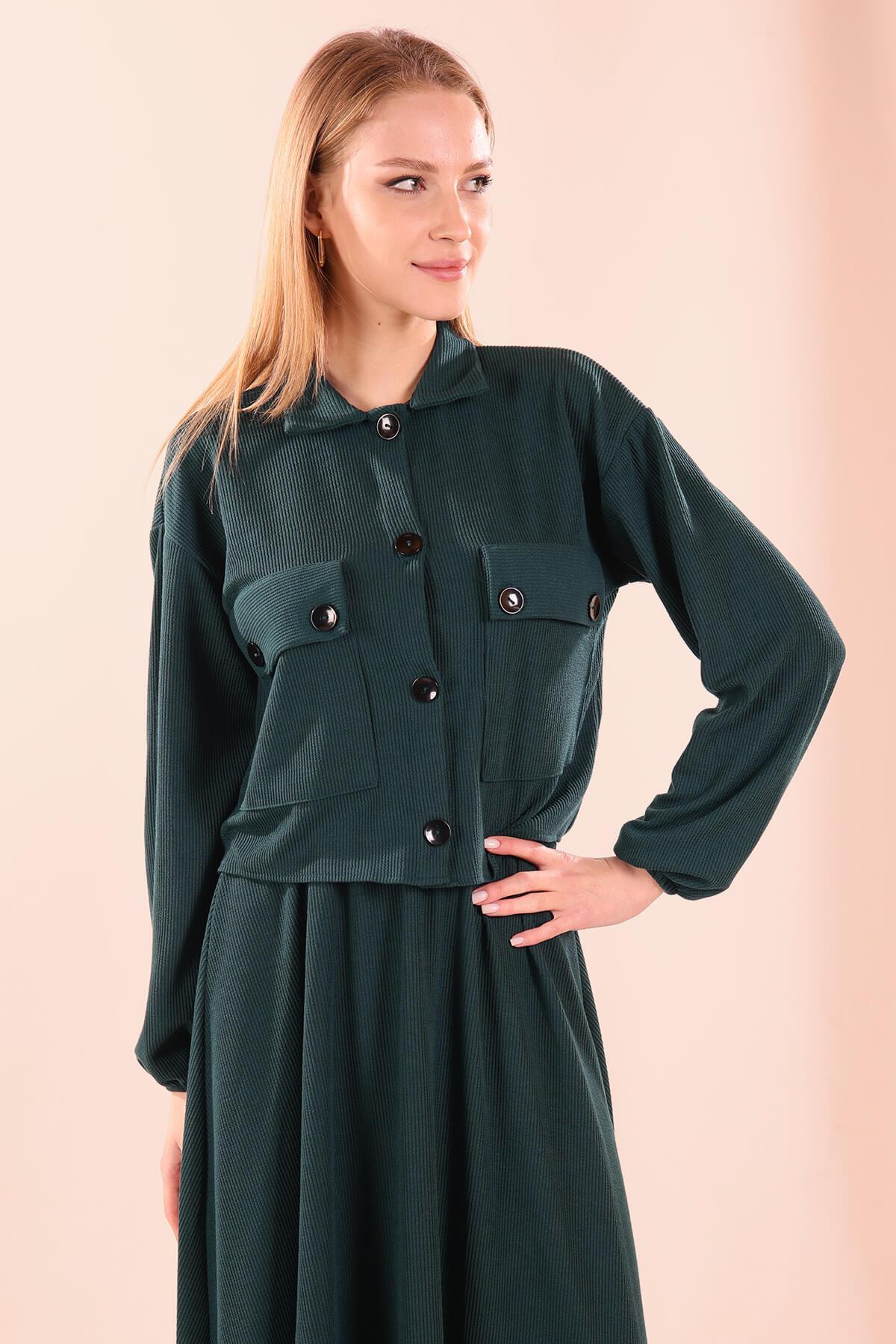 Zümrüt Büyük Cep Gömlek-Etek Takım 5453 - 6