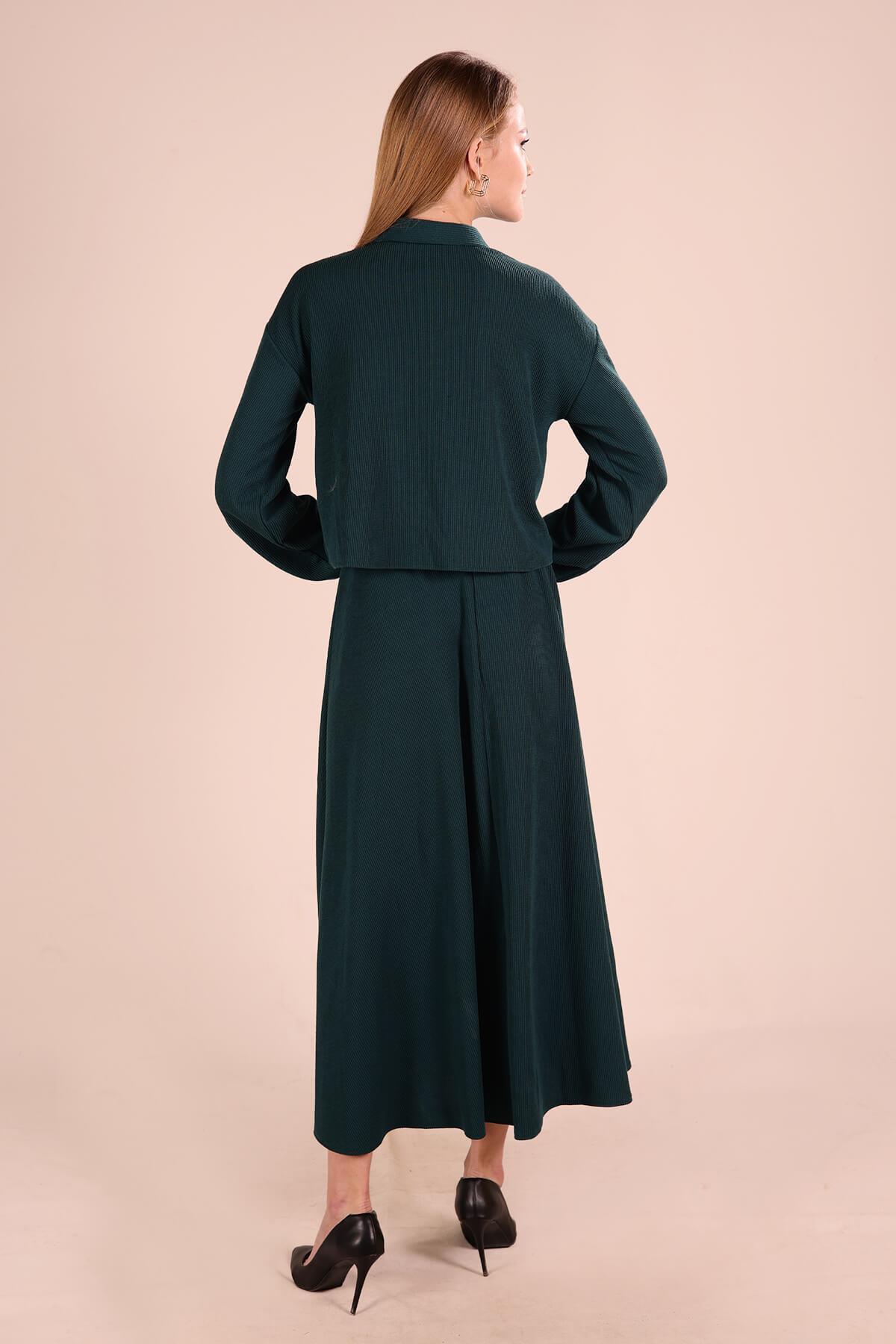 Zümrüt Büyük Cep Gömlek-Etek Takım 5453 - 7