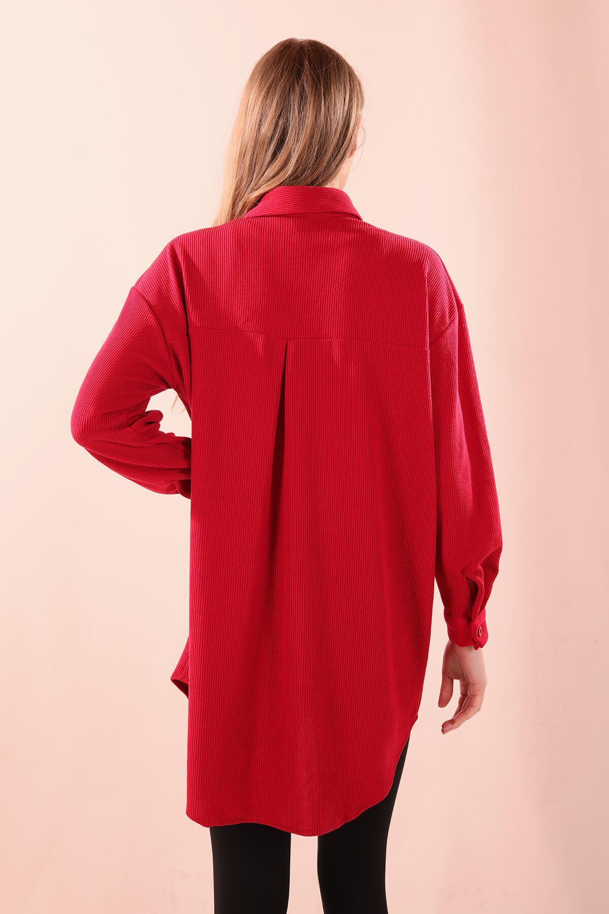 Kırmızı İnci Kolyeli Tunik 5462 - 4