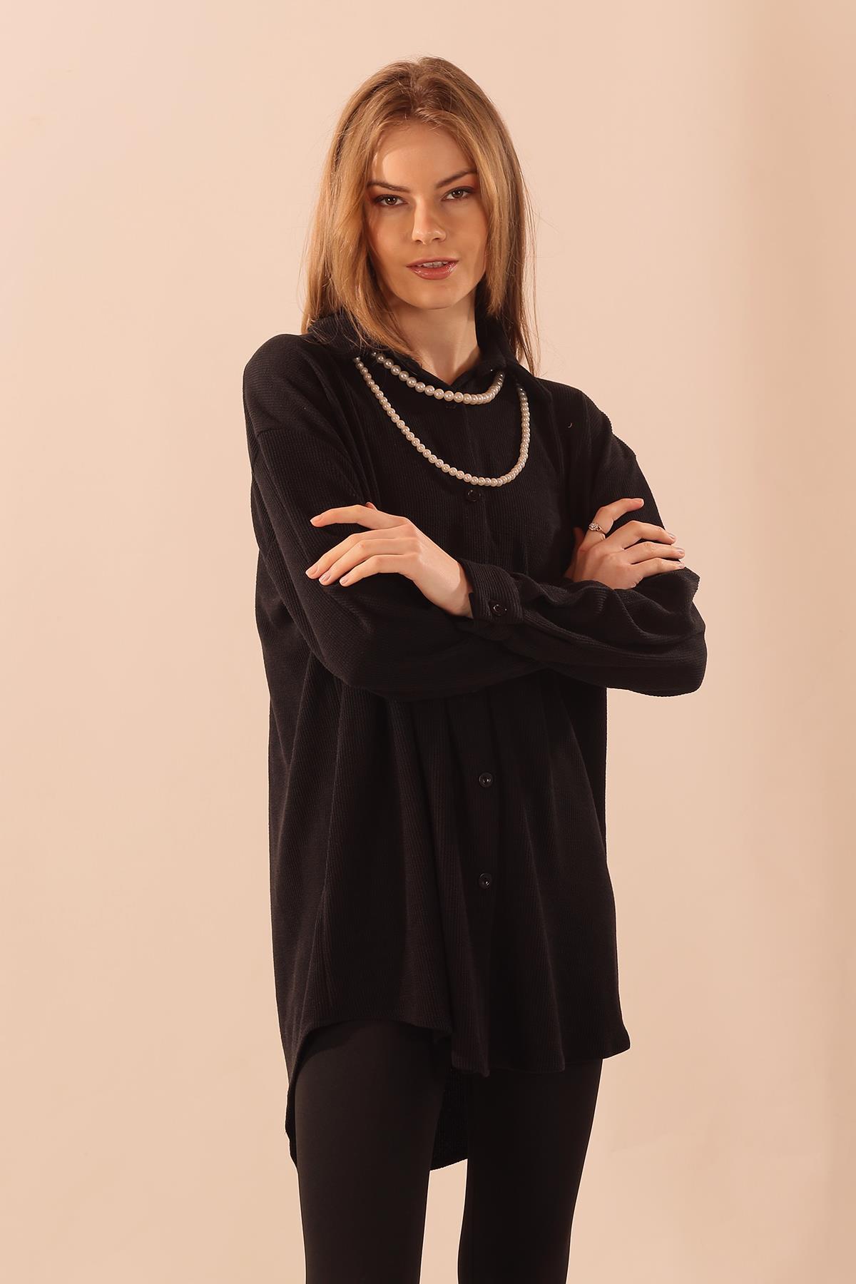Siyah İnci Kolyeli Tunik 5462 - 2