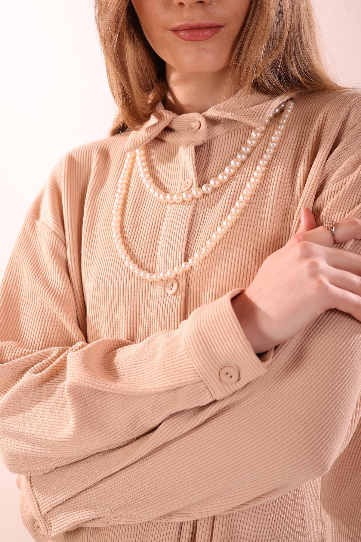 5462 İnci Kolyeli Tunik Taş - 3