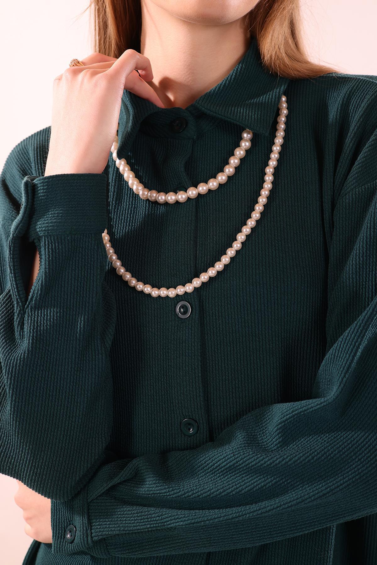 Zümrüt İnci Kolyeli Tunik 5462 - 4