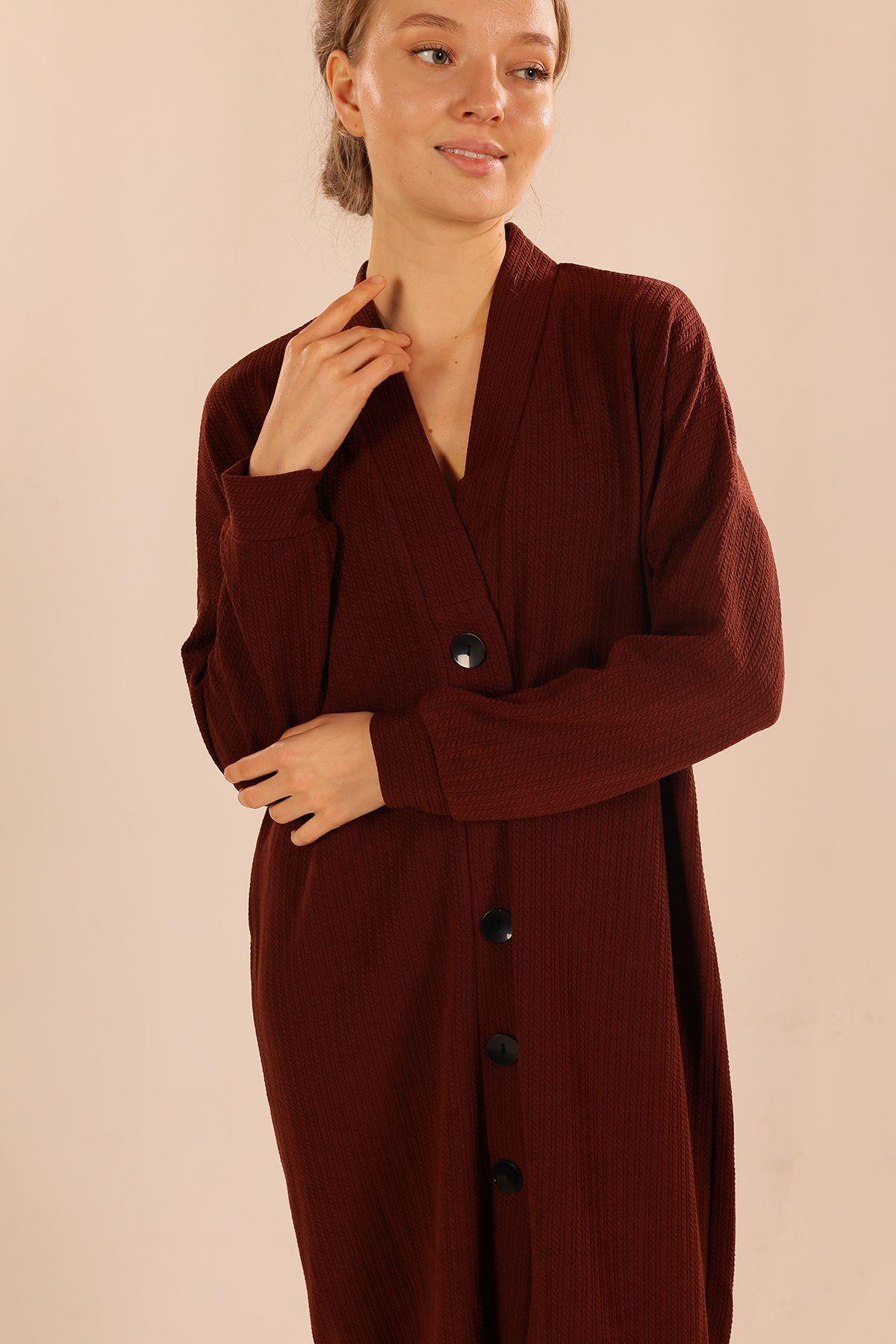 Kahve Düğmeli Hırka 5467 - 3