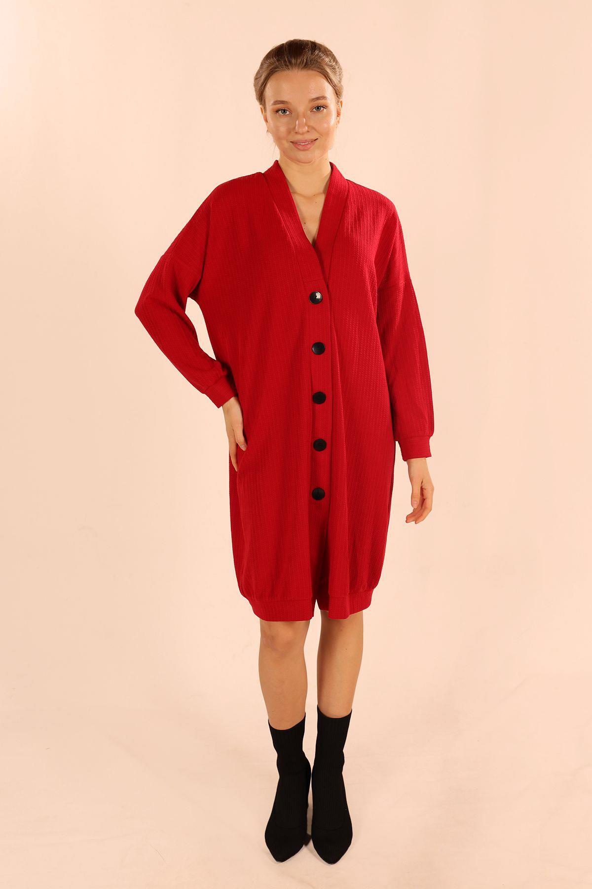 Kırmızı Düğmeli Hırka 5467 - 2