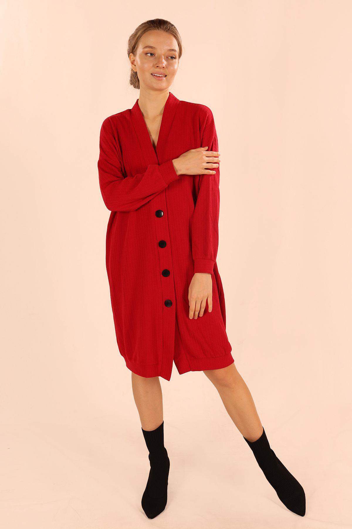 Kırmızı Düğmeli Hırka 5467 - 3