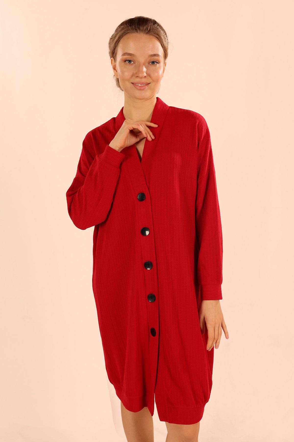 Kırmızı Düğmeli Hırka 5467 - 4