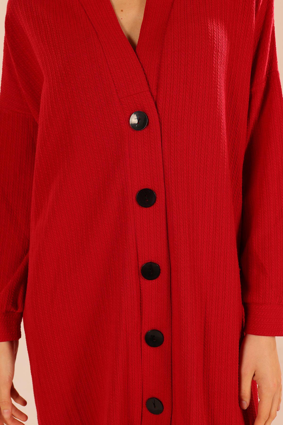 Kırmızı Düğmeli Hırka 5467 - 5