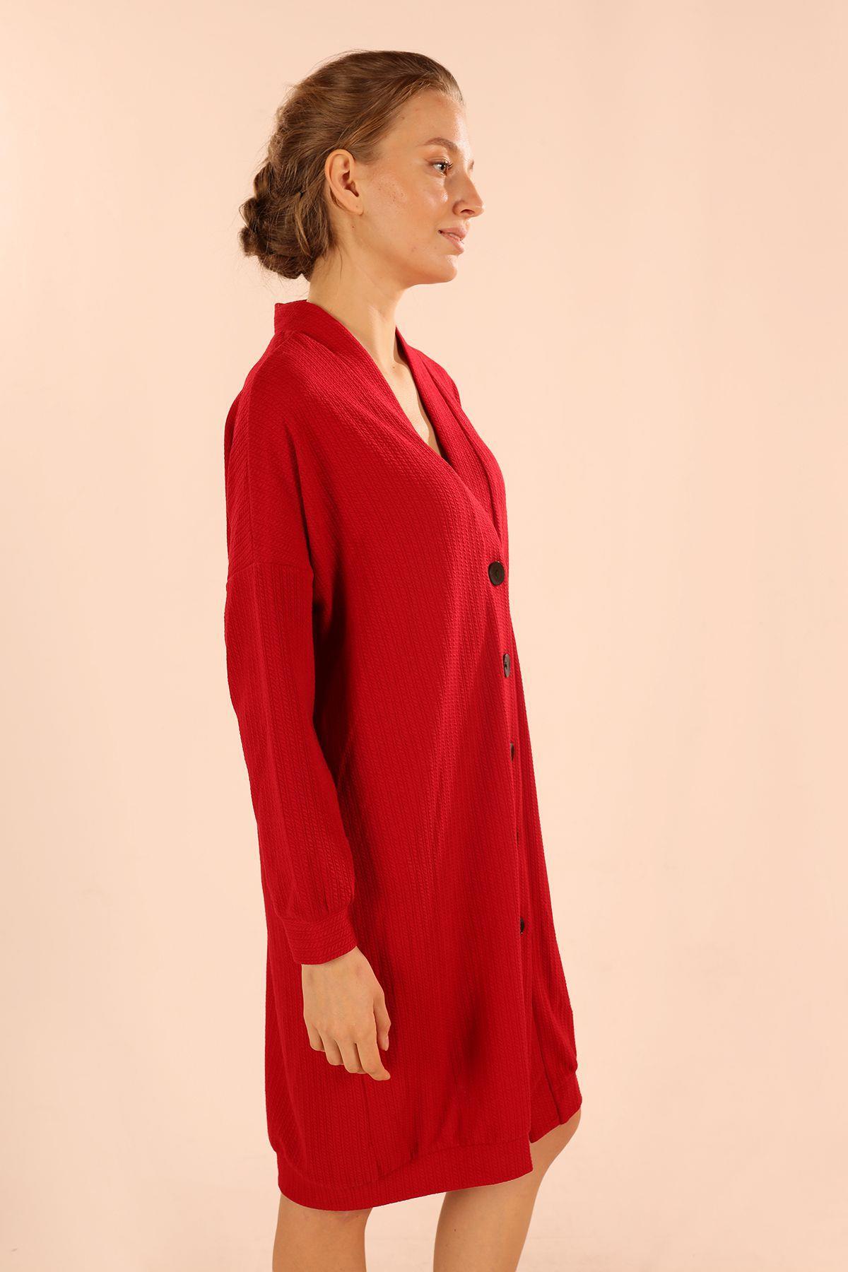 Kırmızı Düğmeli Hırka 5467 - 6