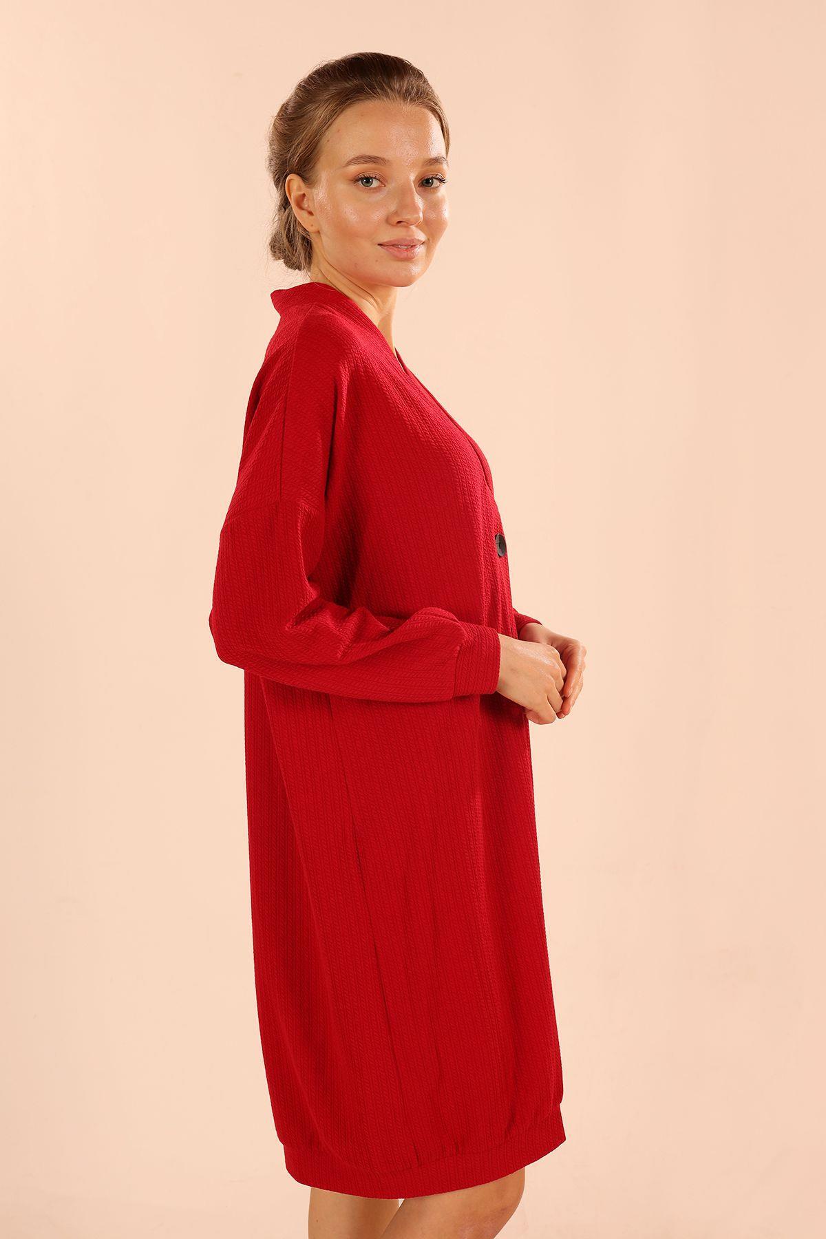 Kırmızı Düğmeli Hırka 5467 - 7