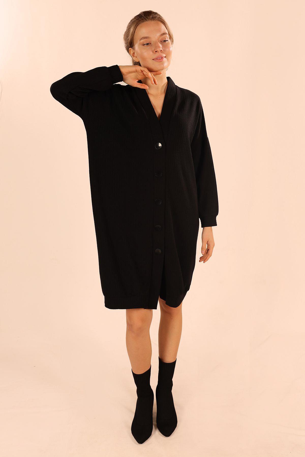 Siyah Düğmeli Hırka 5467 