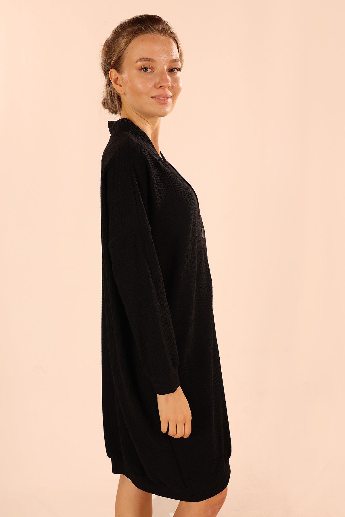 Siyah Düğmeli Hırka 5467 - 3