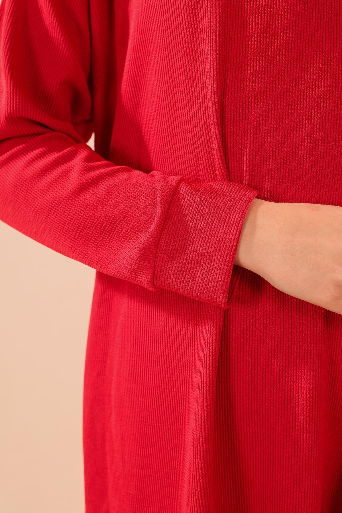 Kırmızı Fermuarlı Tunik Pantolon Takım 5471 - 6