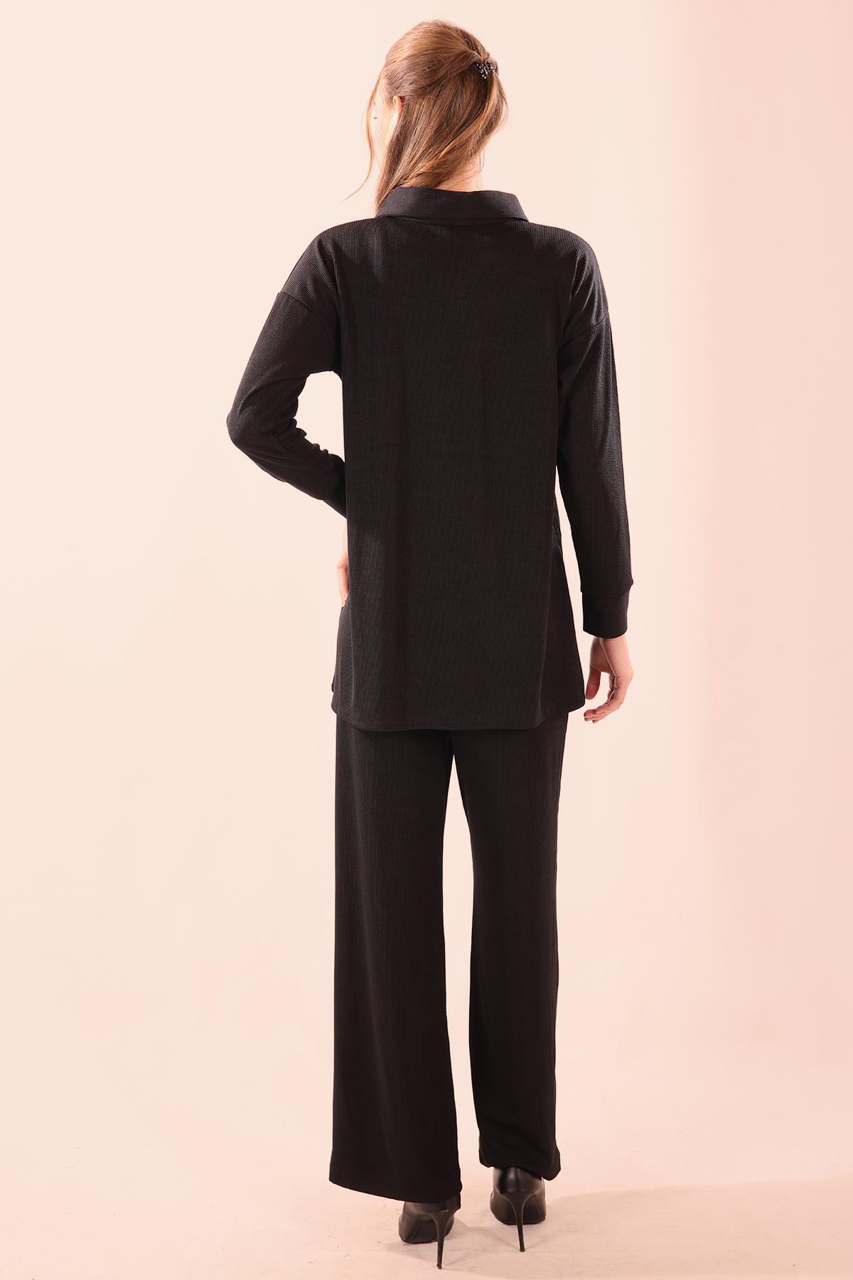 Siyah Fermuarlı Tunik Pantolon Takım 5471 - 5