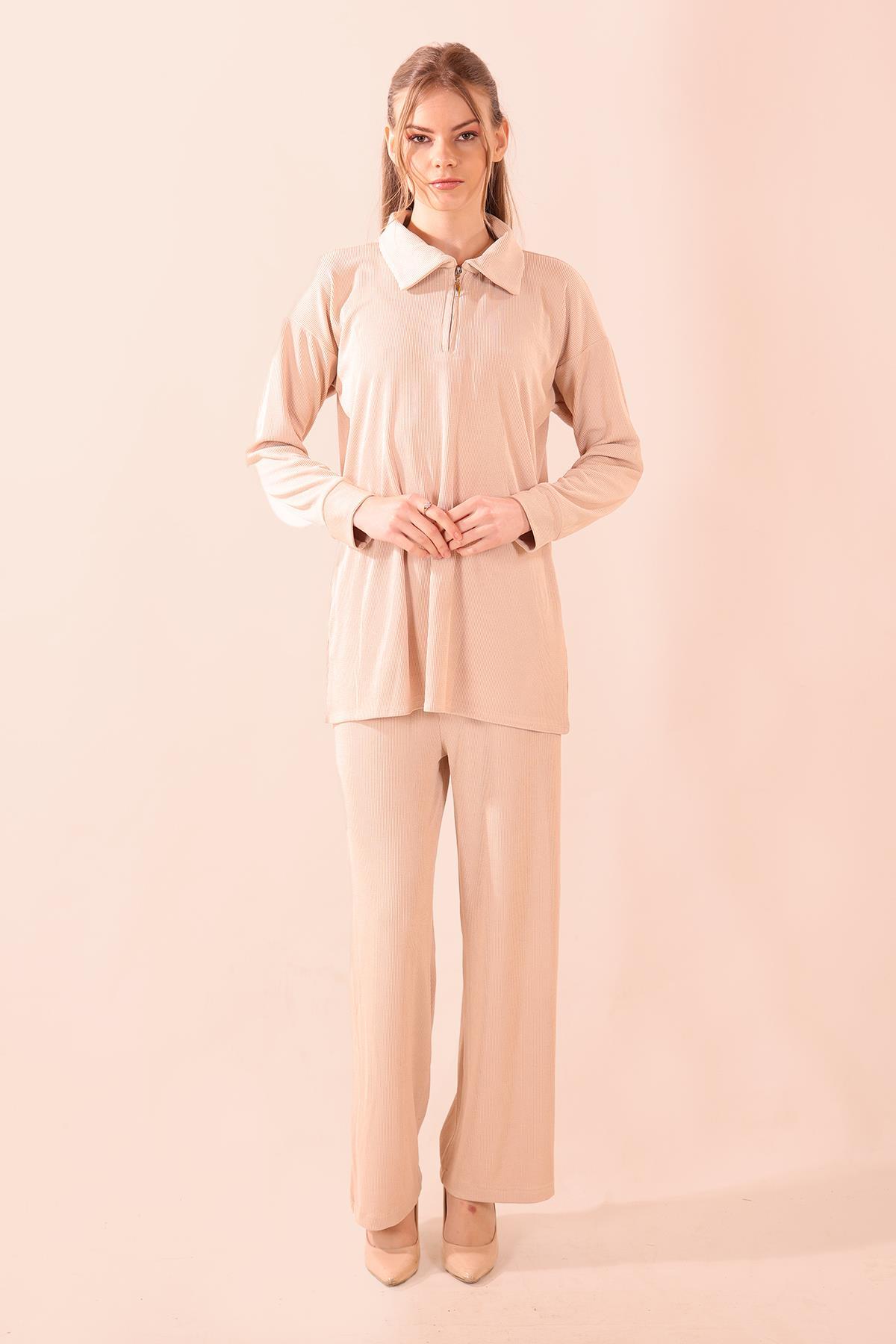 Taş Fermuarlı Tunik Pantolon Takım 5471 - 1