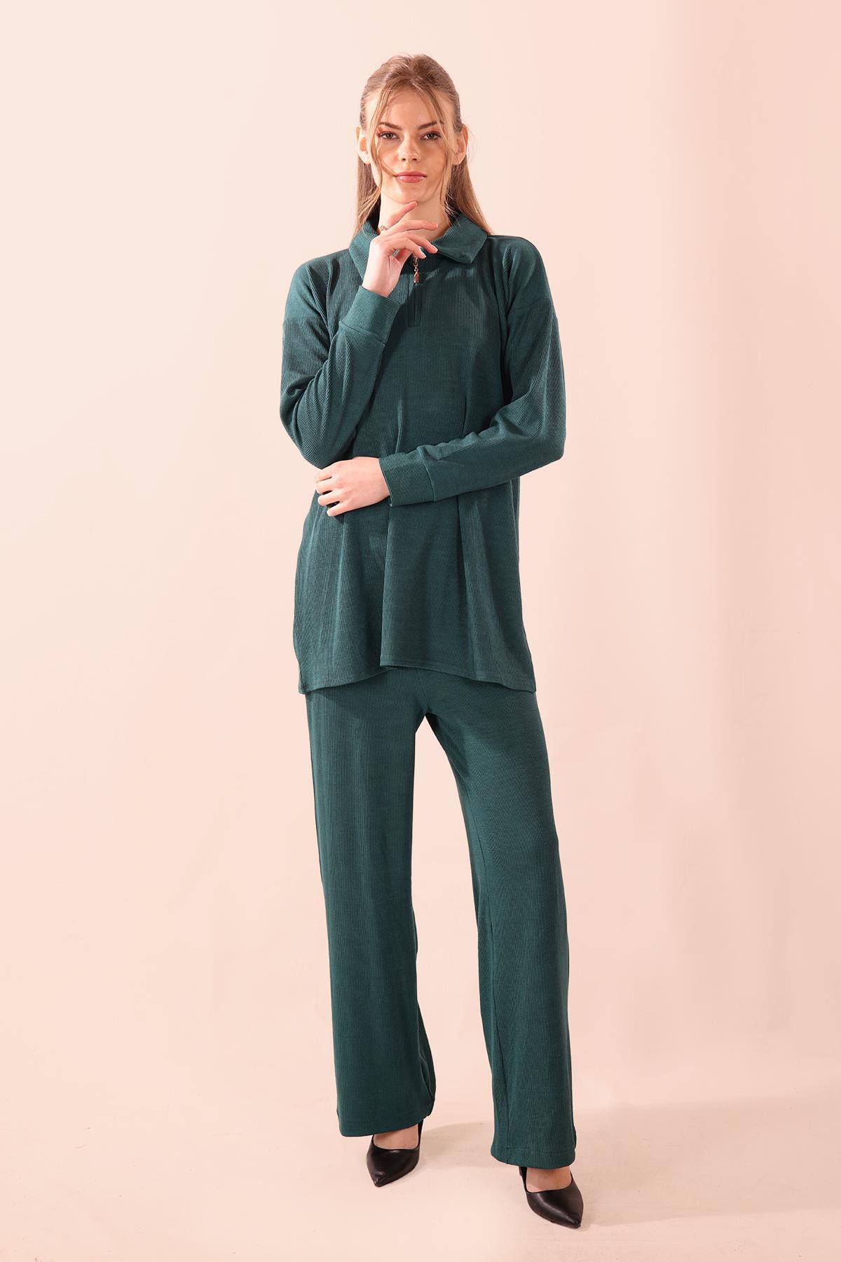 Zümrüt Fermuarlı Tunik Pantolon Takım 5471 - 2