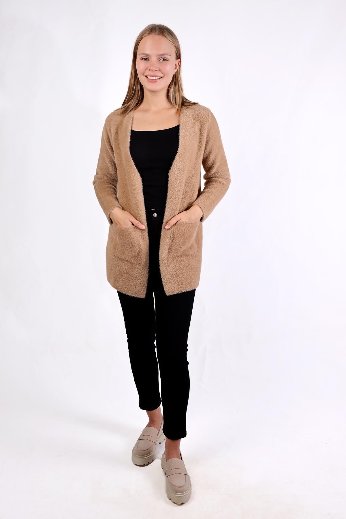 Camel Cep Detay Yumoş Hırka 560 - 2