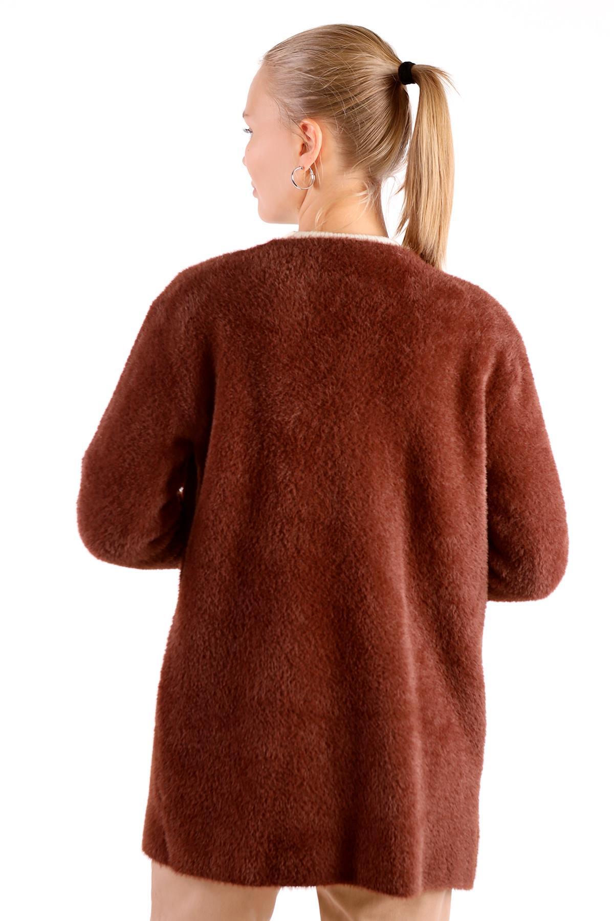 Kahve Cep Detay Yumoş Hırka 560 - 5