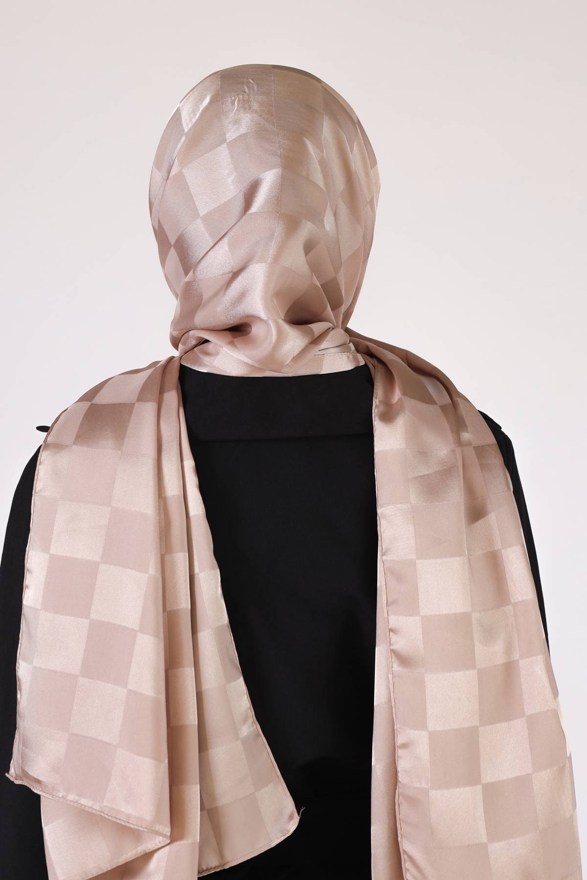 Bej Dama Desen Şal 5664 - 3