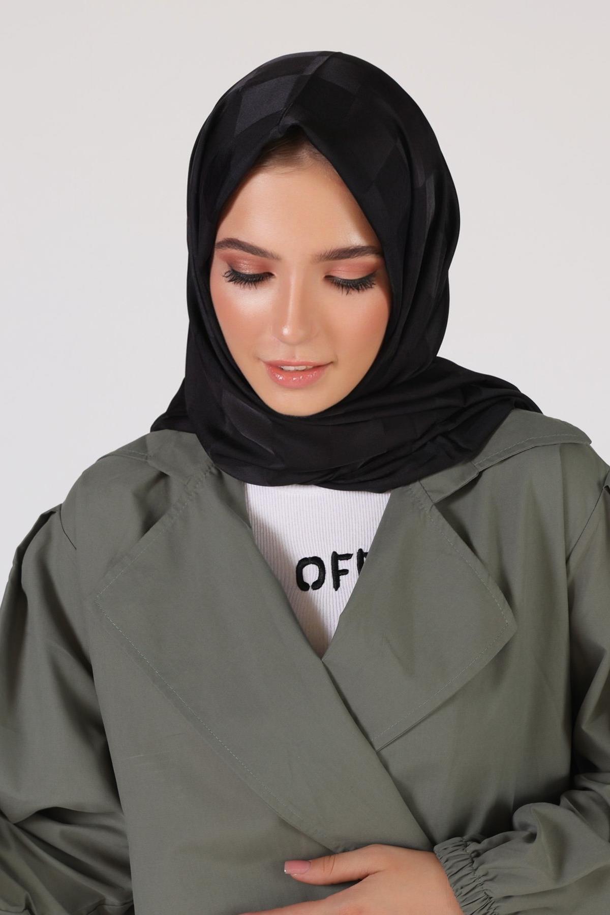 Siyah Dama Desen Şal 5664 - 2