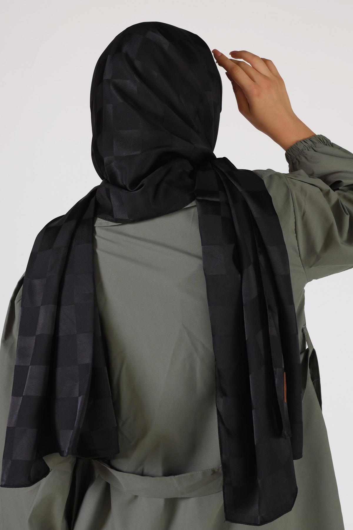 Siyah Dama Desen Şal 5664 - 4