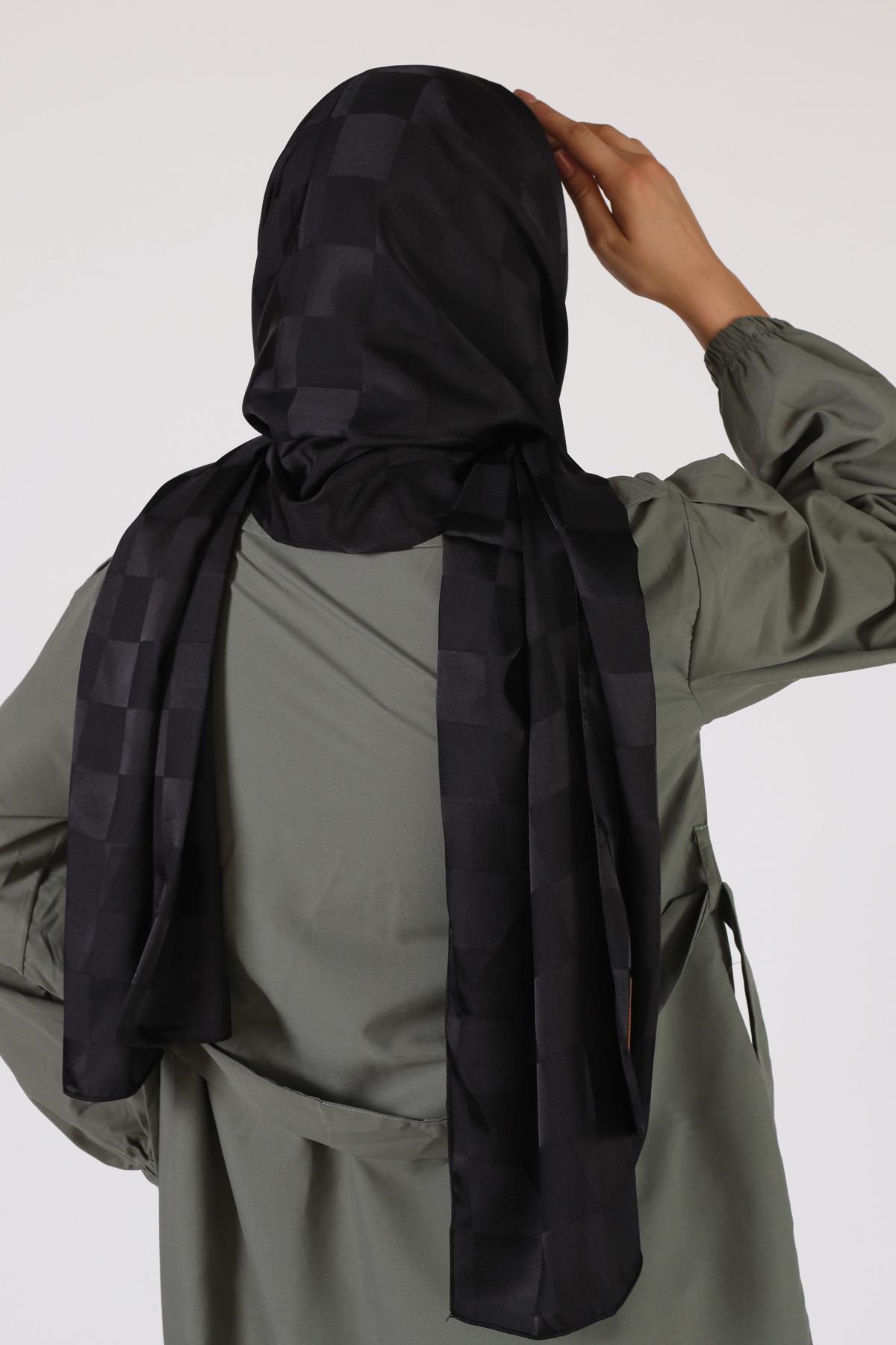 Siyah Dama Desen Şal 5664 - 5