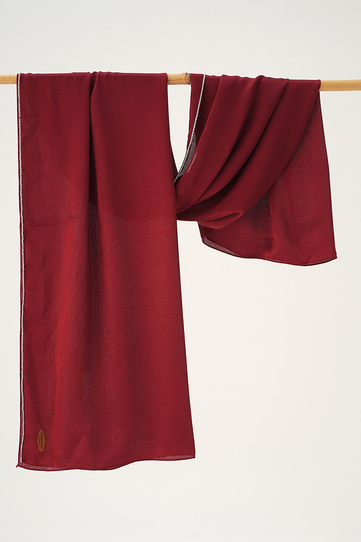 Bordo Taşlı Jan Jan Şal 5669 