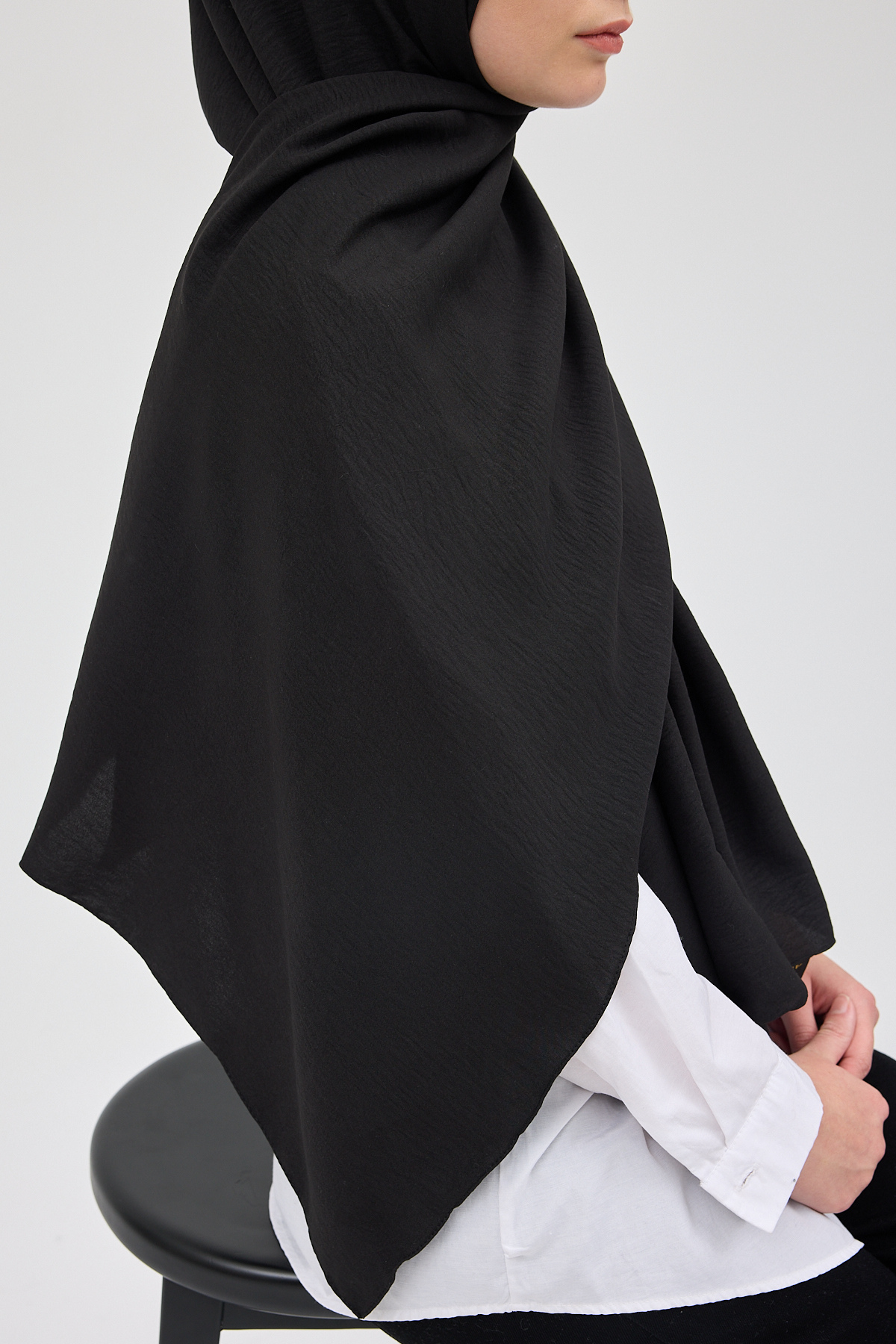 Pamuk Jaz Şal Siyah 5674 - 4