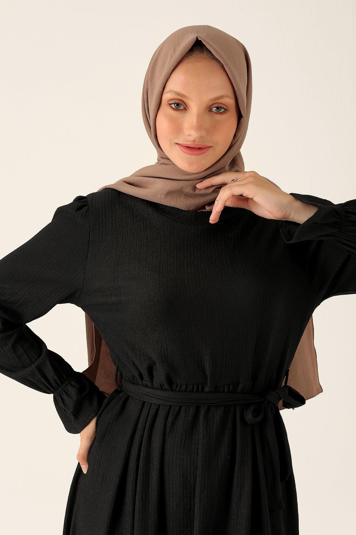 Koyu Vizon Pamuk Jazz Şal 5674 - 1