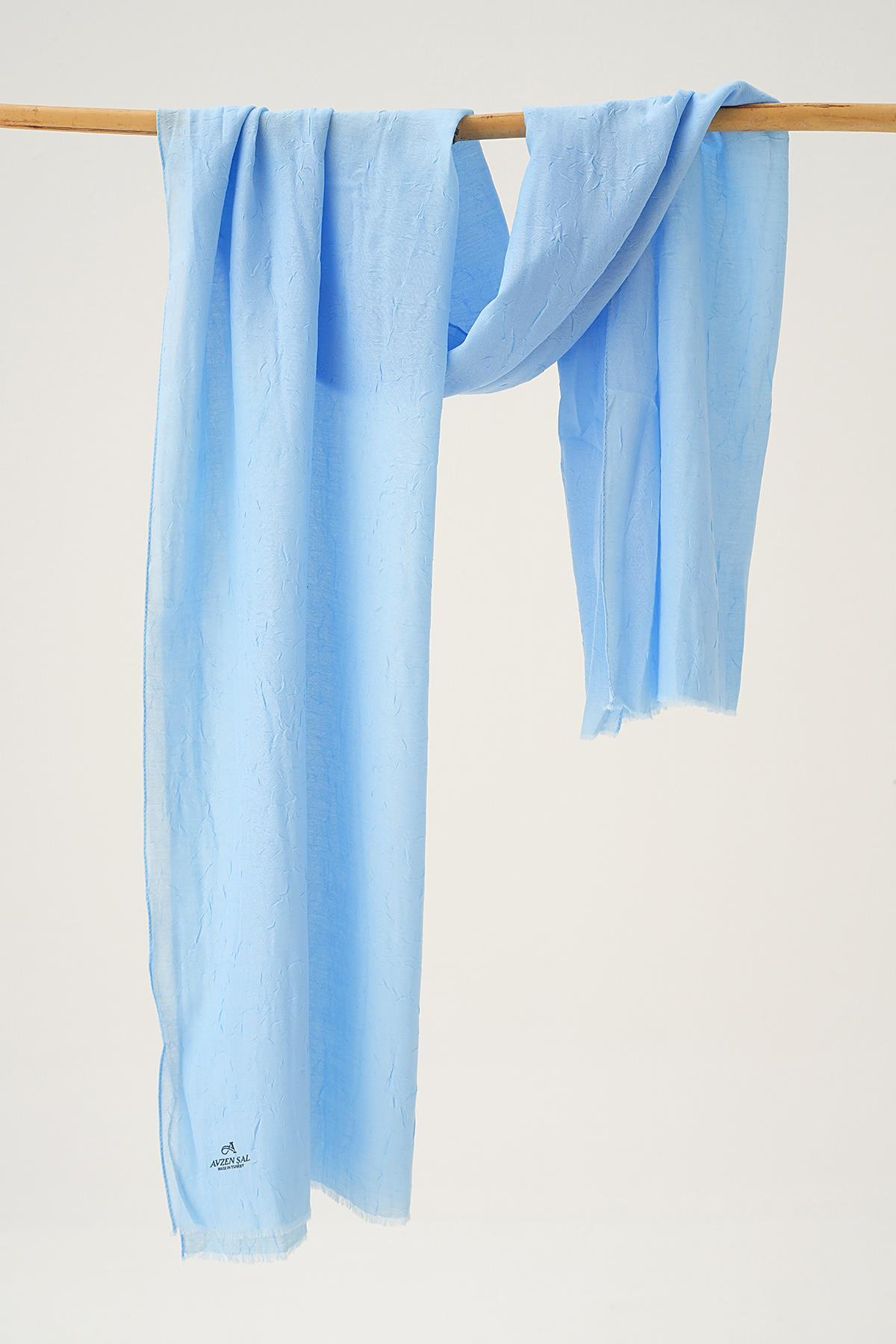 Bebe Mavi Bambu Kraş Şal 5675 