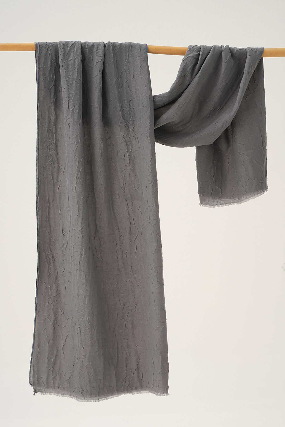 Koyu Gri Bambu Kraş Şal 5675 - RAYS