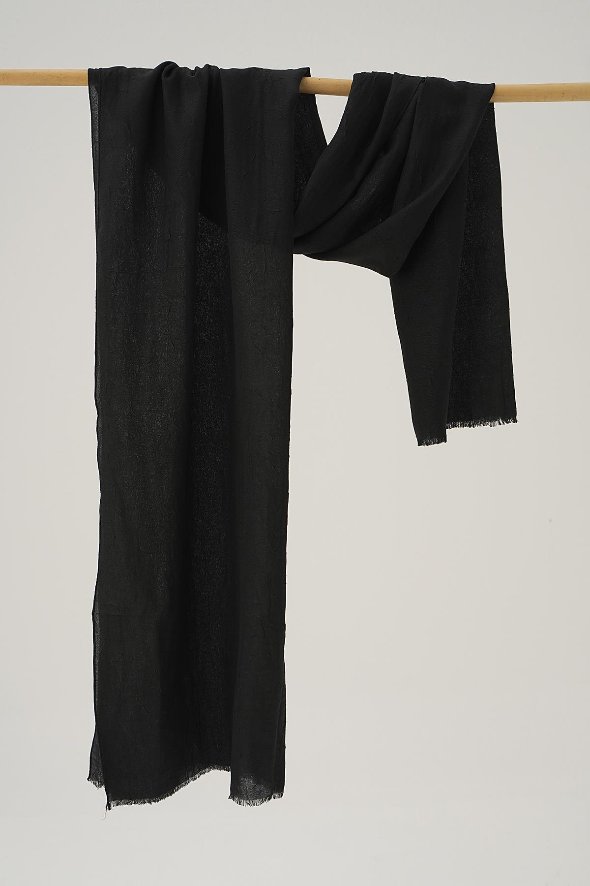 Siyah Bambu Kraş Şal 5675 
