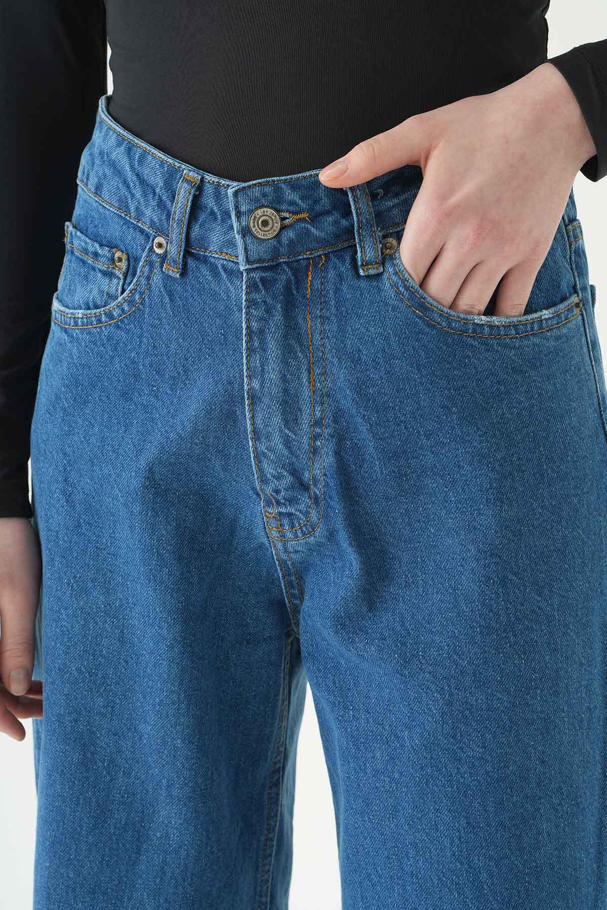 Ara Mavi Geniş Paça Jean 573 - 4