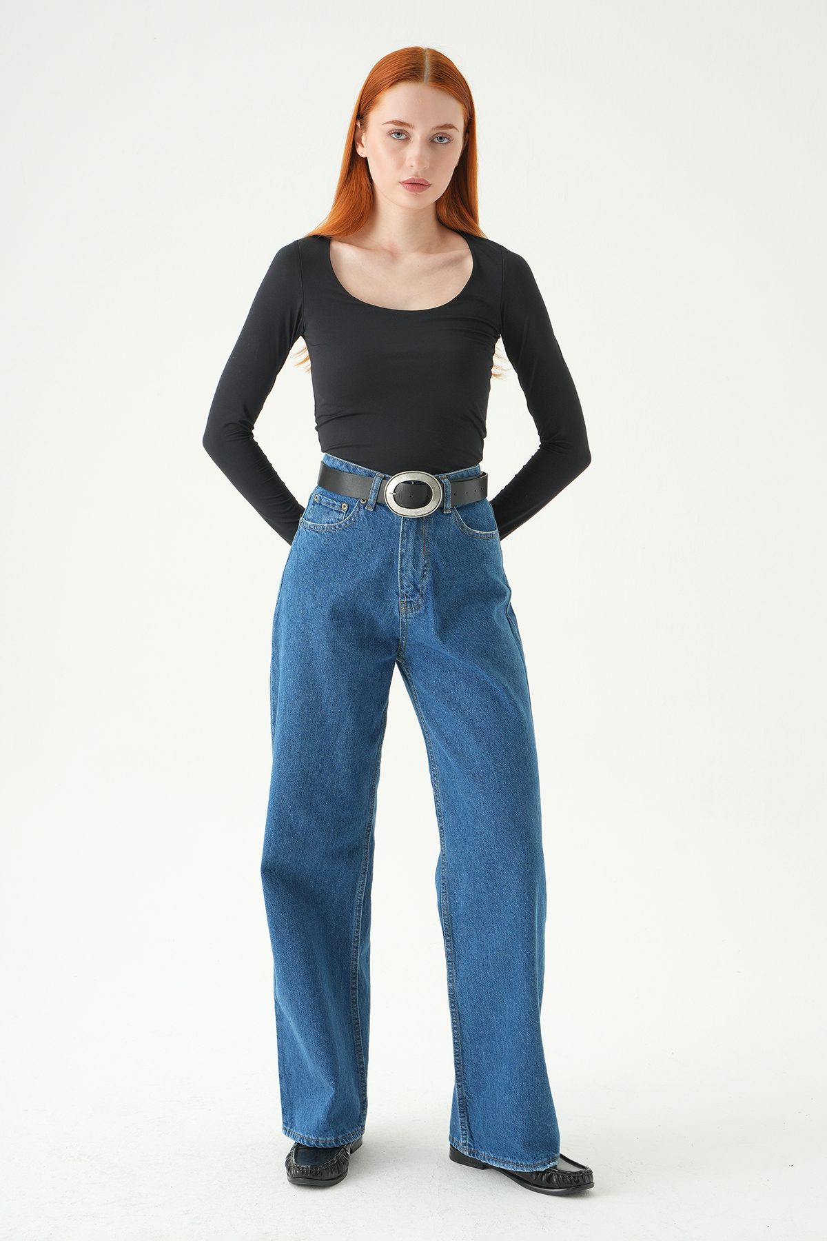 Geniş Paça Jean 573 Ara Mavi - RAYS
