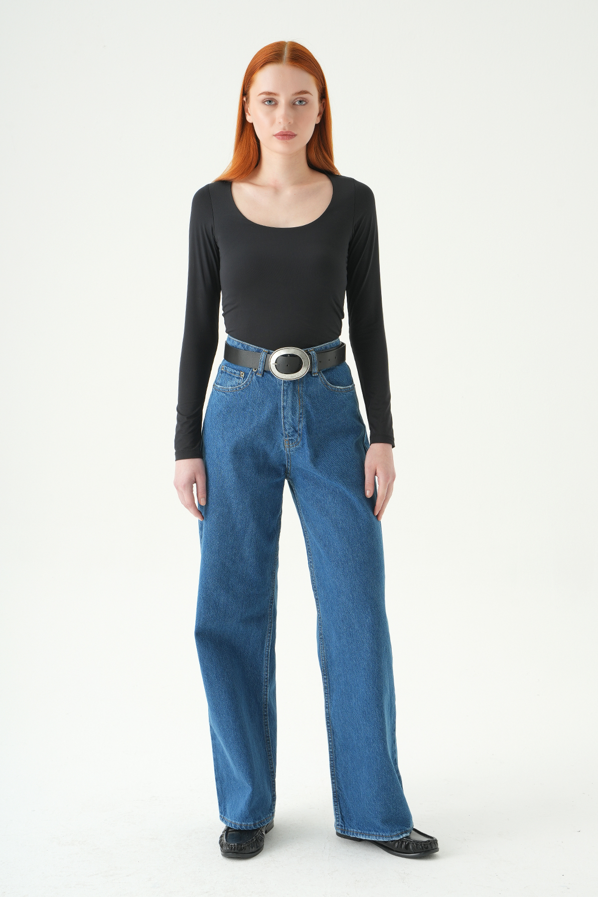 Geniş Paça Jean 573 Ara Mavi - 3