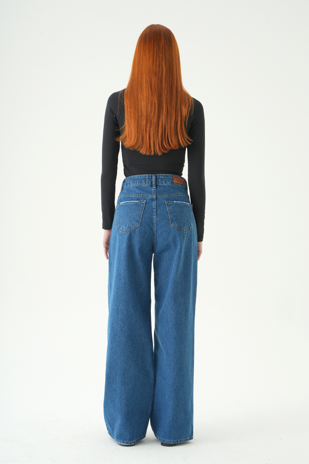 Geniş Paça Jean 573 Ara Mavi - 5
