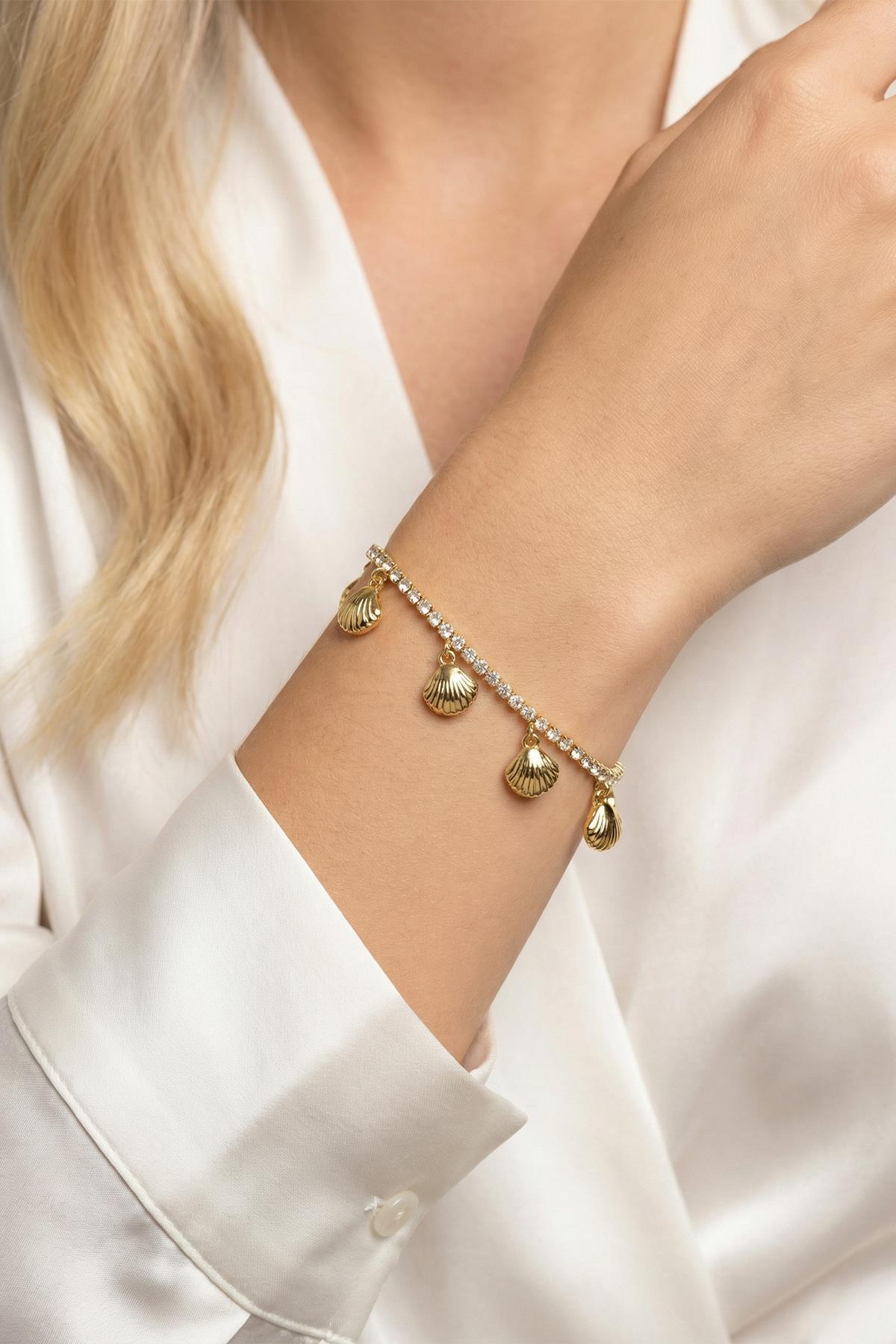 Gold 5'li Deniz Kabuğu Figürlü Bileklik 0126 - 1