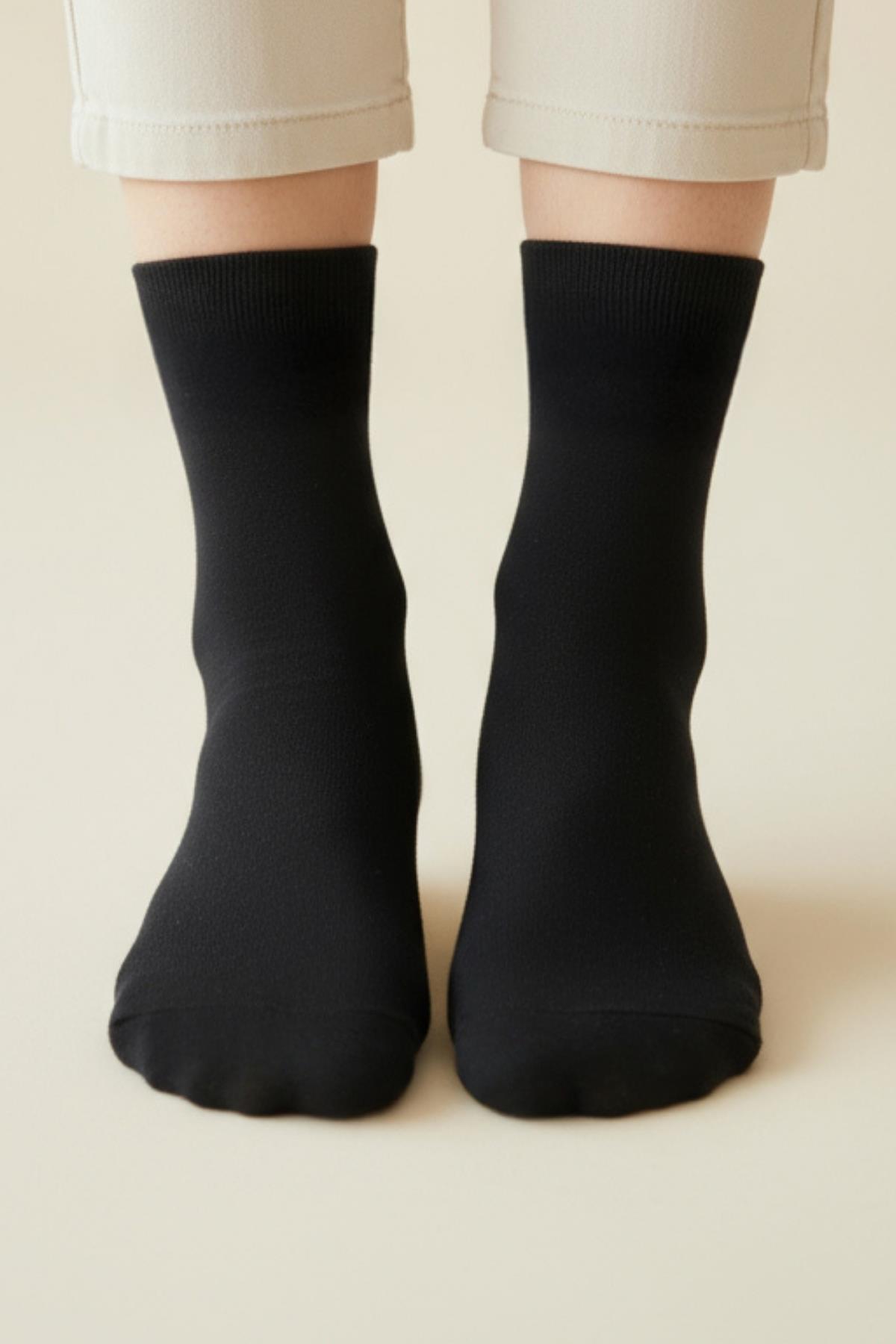 6 Çift Kadın Renkli Esnek Pamuklu Örme Soket Çorap 1021 - 3