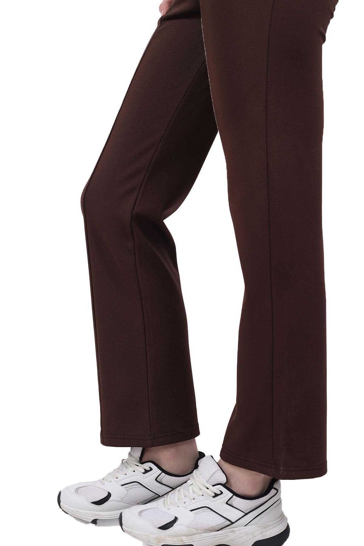 Kahve Bel Lastik Detay Palazzo Tayt 600 - 7