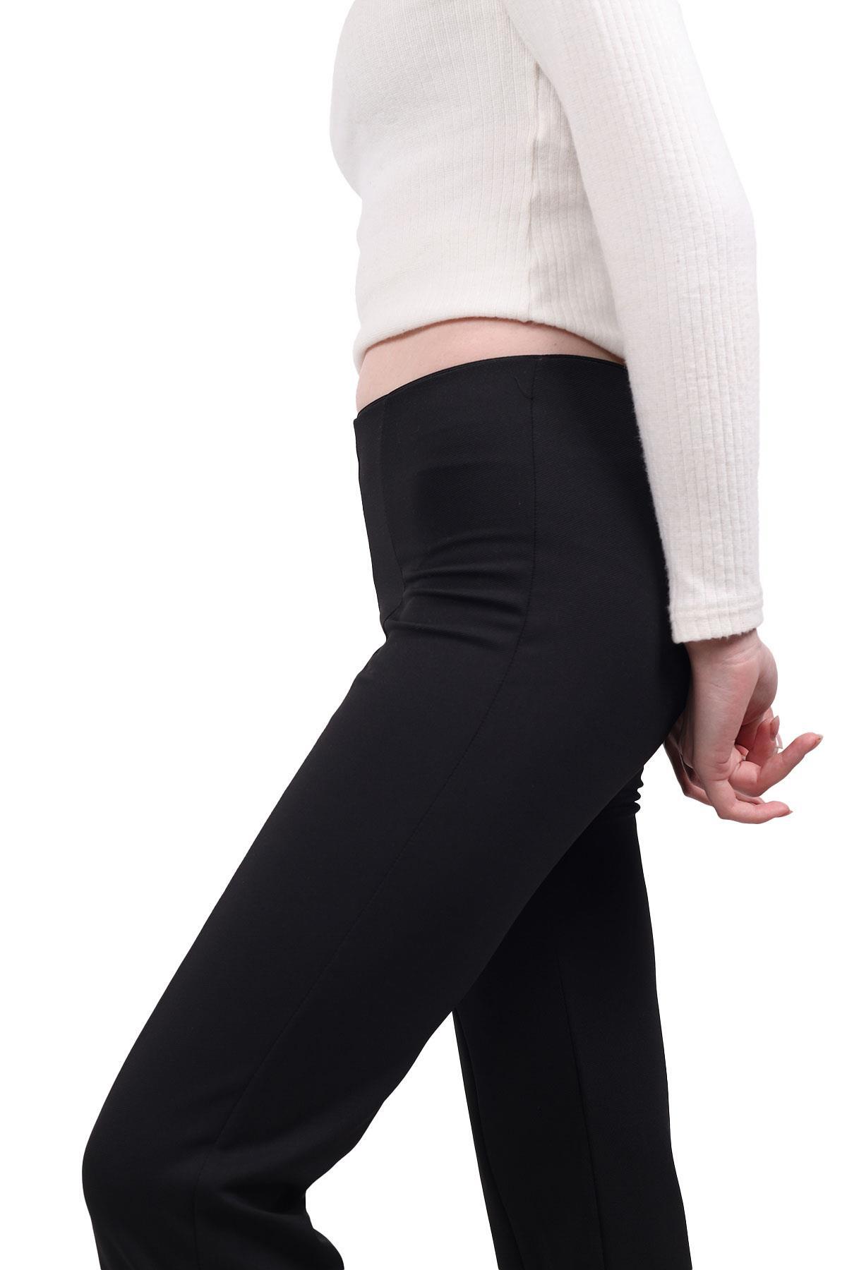 600 Bel Lastik Detay Palazzo Tayt Siyah - 4