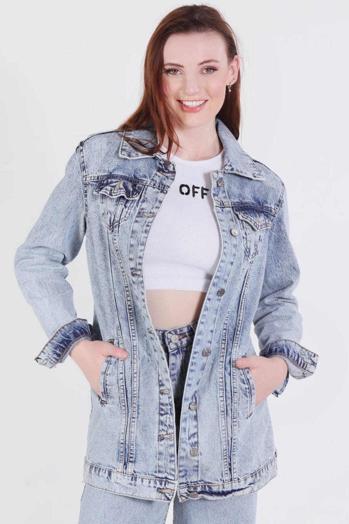 6005 Klasik Kot Ceket Kar Yıkama - 2