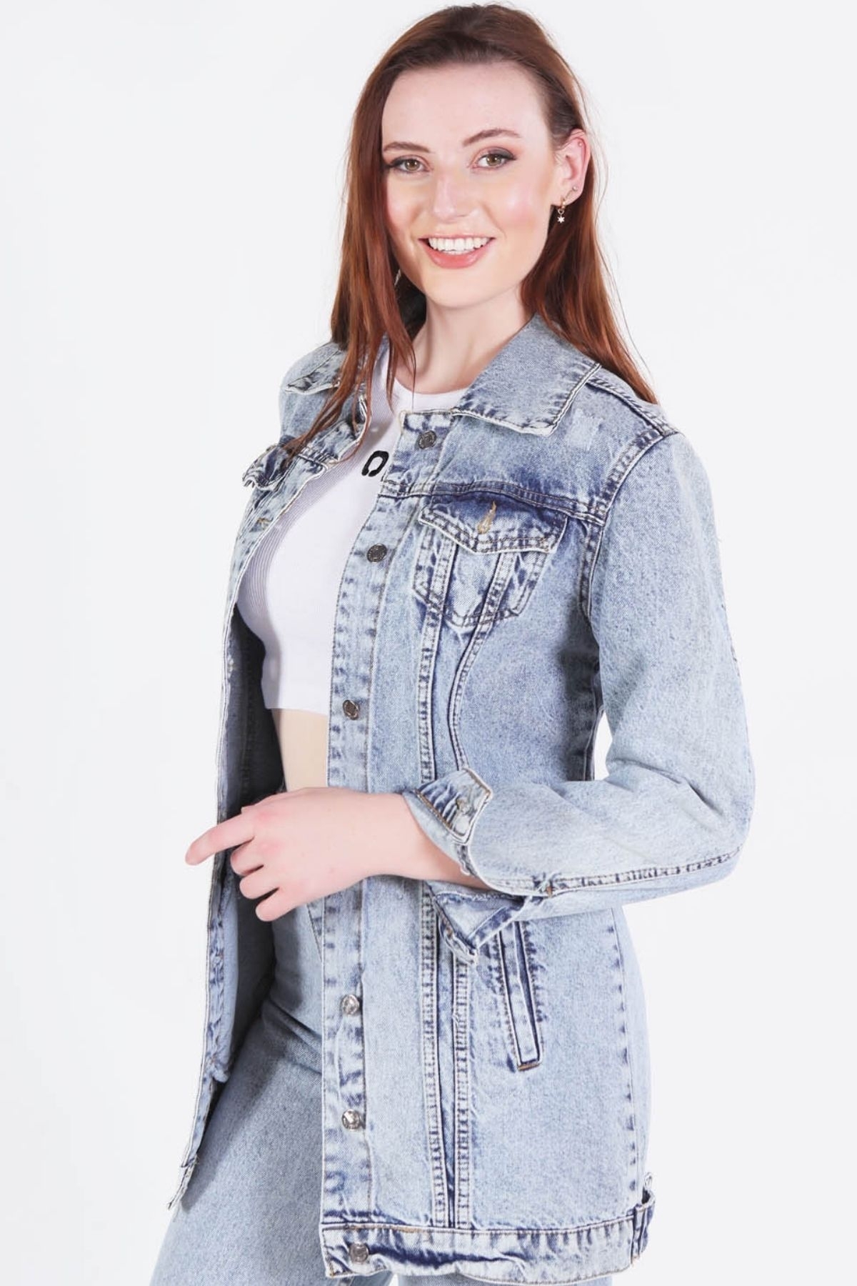 6005 Klasik Kot Ceket Kar Yıkama - 3