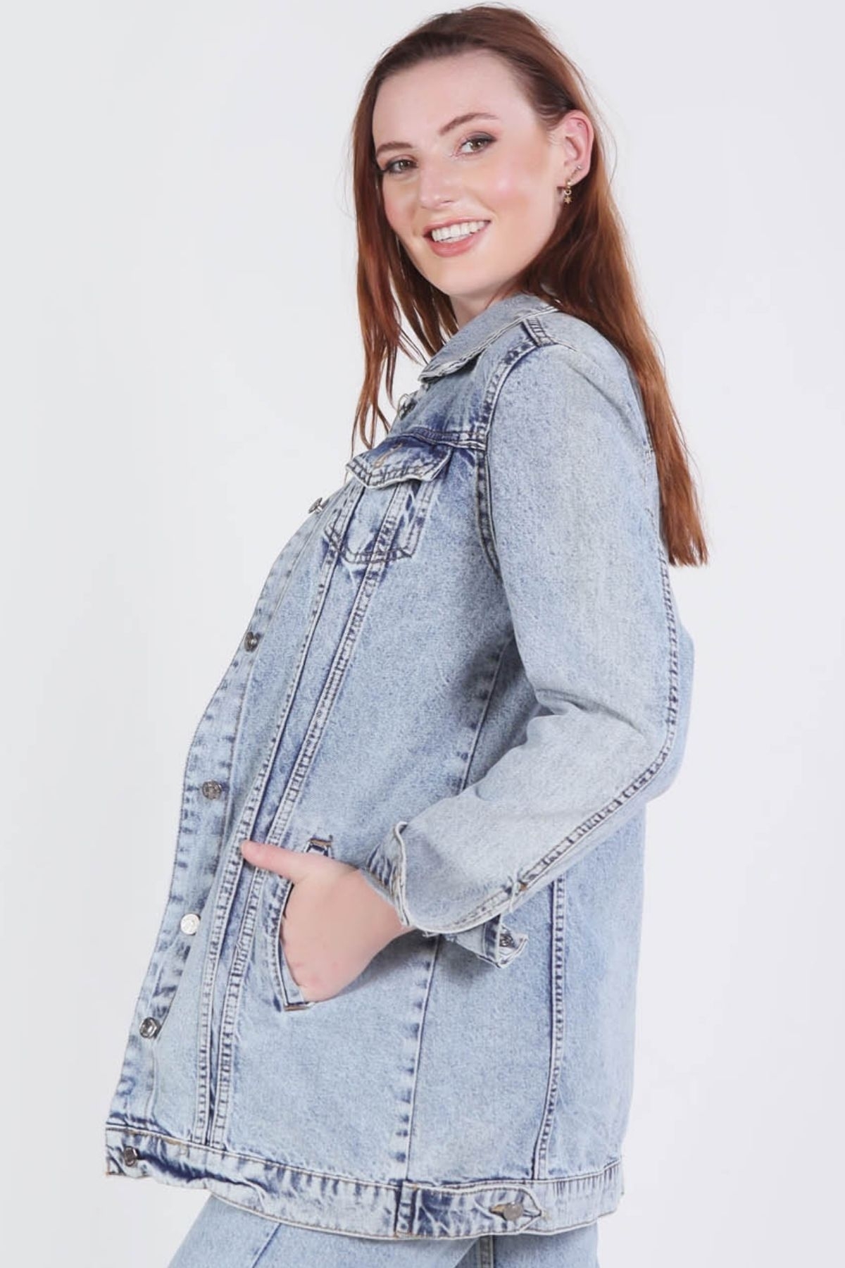 6005 Klasik Kot Ceket Kar Yıkama - 4