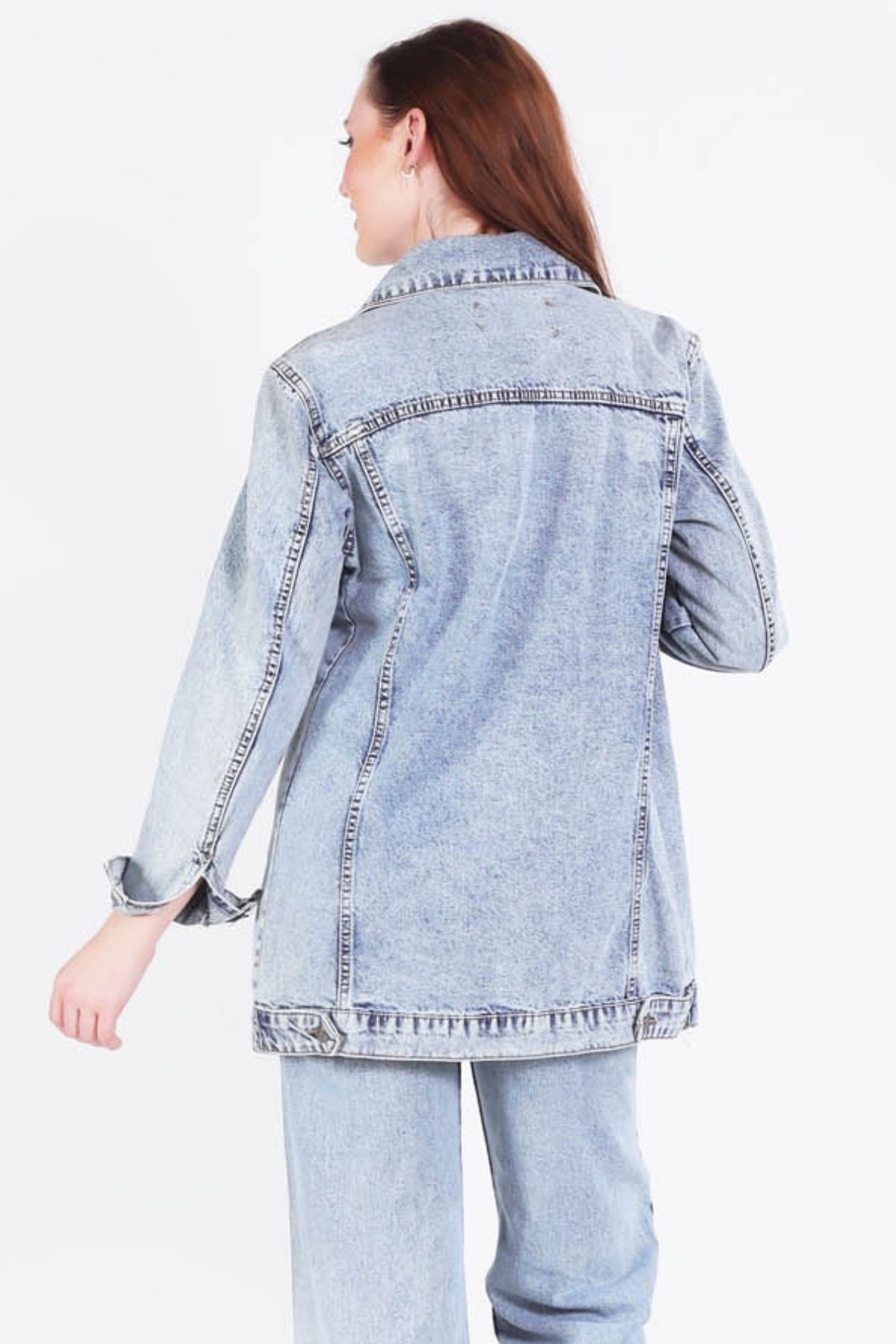 6005 Klasik Kot Ceket Kar Yıkama - 6